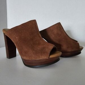 See By Chloe Alex Suede Platform Mules Size 37.5 US 7